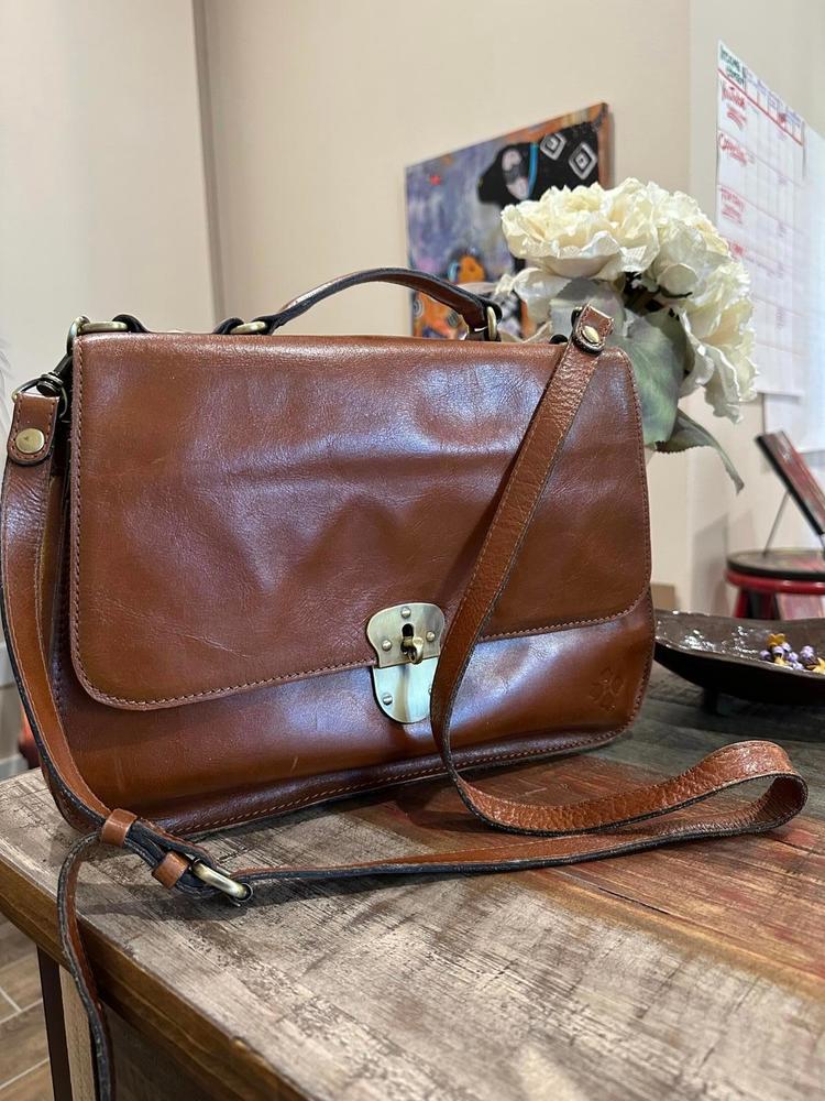 Patricia Nash Cadiz Crossbody top grain full leather satchel